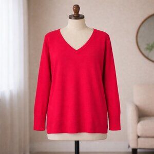 A New Day red V-neck sweater, Size M